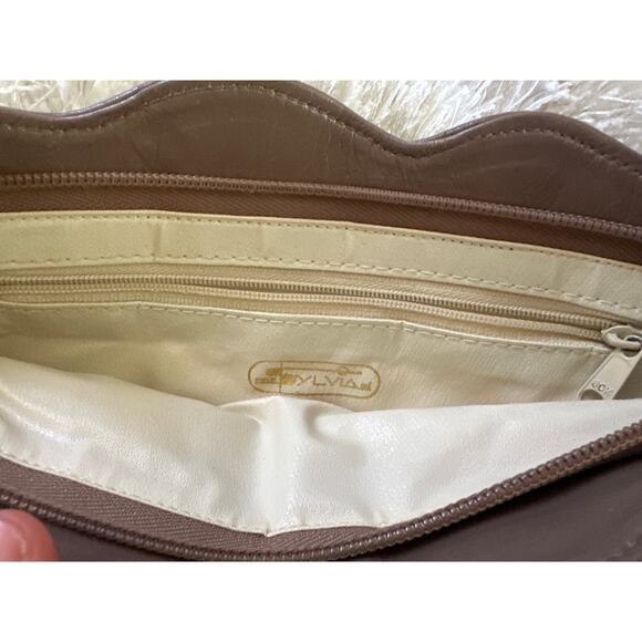 Vintage 70s Sylvia Snakeskin Convertible Clutch Shoulder Bag Brown 11"x7" - Picture 5 of 9